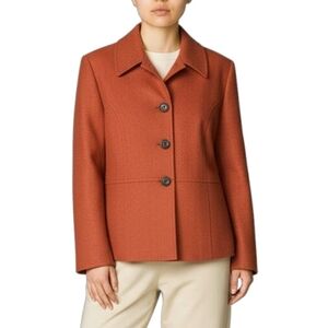 Isda & Co Vintage Burnt Orange Wool Blend Blazer Jacket Women's Size S